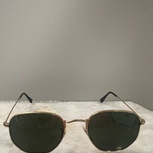 Ray-Ban Gold and Green Sunglasses